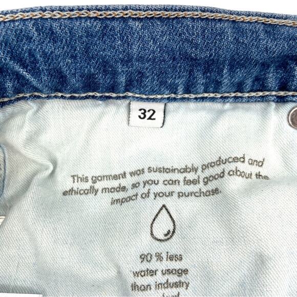 Etica Denim Button Fly High Waisted Slim Straight Jeans‎ Blue 32 - Picture 6 of 7